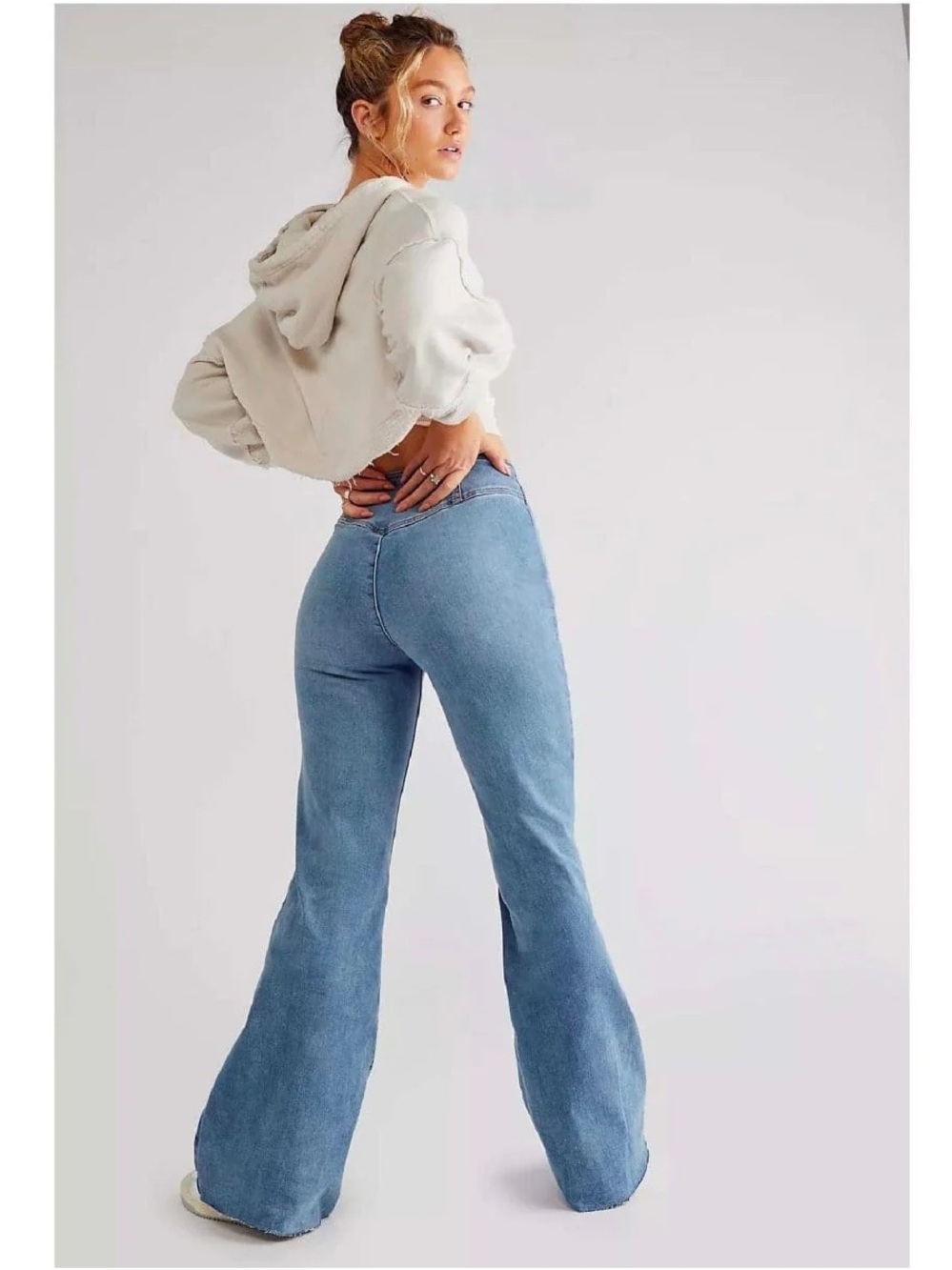 We The Free Light Blue High-Rise Flare Jeans